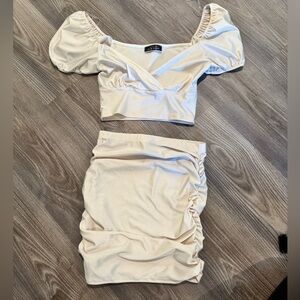 2 piece matching skirt and top set